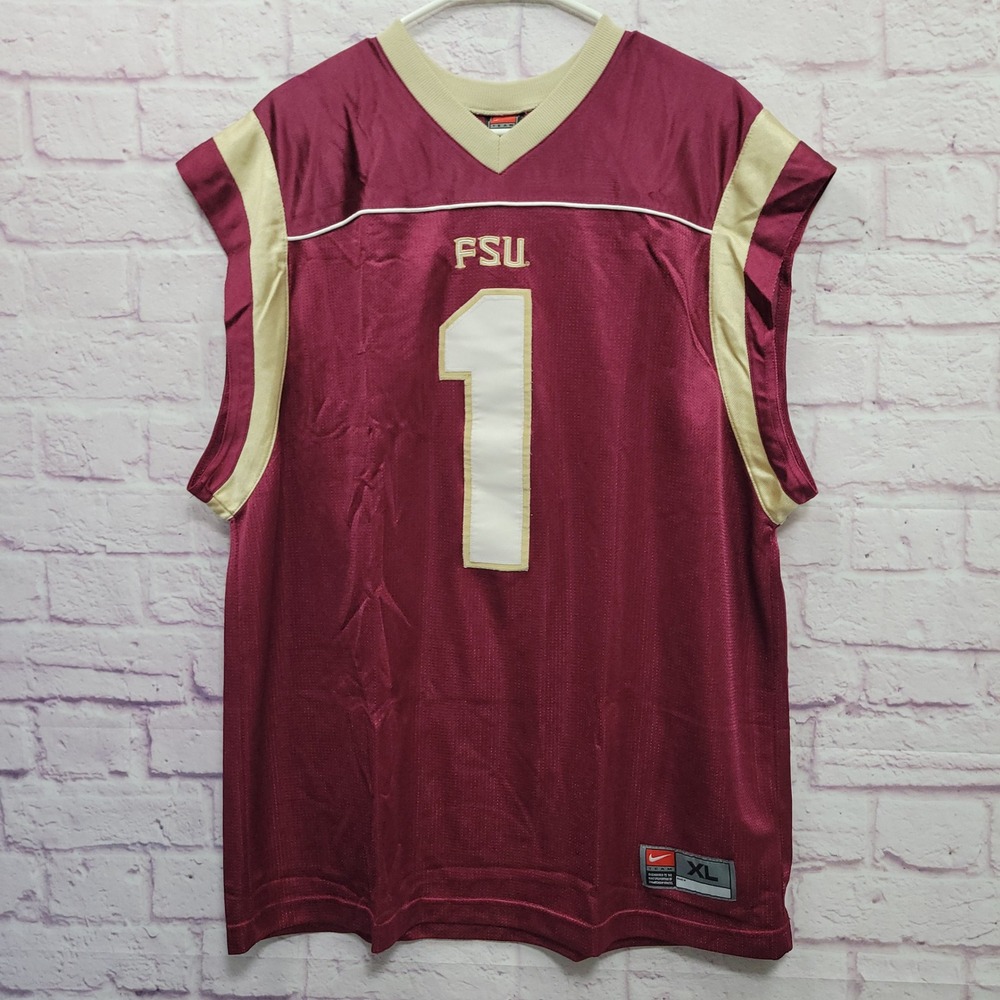 VTG Nike FSU Seminoles Football Jersey Mens XL Mesh Maroon Sleeveless Y2K Retro